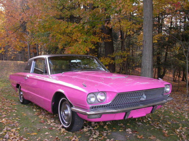 pink thunderbird car